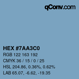 Color code: HEX #7AA3C0 | qconv.com