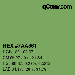 颜色代码: HEX #7AA861 | qconv.com