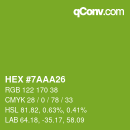 Color code: HEX #7AAA26 | qconv.com