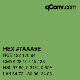 Código de color: HEX #7AAA5E | qconv.com