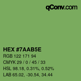 颜色代码: HEX #7AAB5E | qconv.com