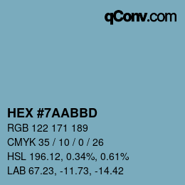 Farbcode: HEX #7AABBD | qconv.com
