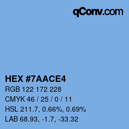 カラーコード: HEX #7AACE4 | qconv.com