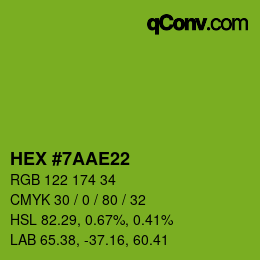 Color code: HEX #7AAE22 | qconv.com