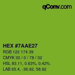 カラーコード: HEX #7AAE27 | qconv.com
