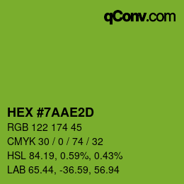 Color code: HEX #7AAE2D | qconv.com