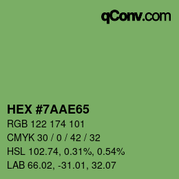 Color code: HEX #7AAE65 | qconv.com