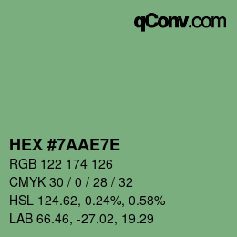 Código de color: HEX #7AAE7E | qconv.com