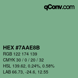 Farbcode: HEX #7AAE8B | qconv.com