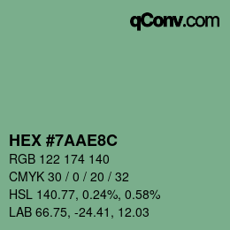 颜色代码: HEX #7AAE8C | qconv.com