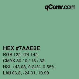Código de color: HEX #7AAE8E | qconv.com