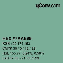 颜色代码: HEX #7AAE99 | qconv.com