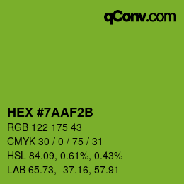 Color code: HEX #7AAF2B | qconv.com