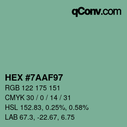 Color code: HEX #7AAF97 | qconv.com