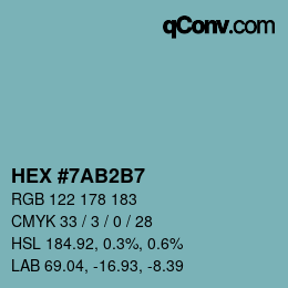 Color code: HEX #7AB2B7 | qconv.com