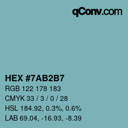 Color code: HEX #7AB2B7 | qconv.com