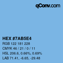 Color code: HEX #7AB5E4 | qconv.com