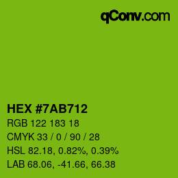 Color code: HEX #7AB712 | qconv.com
