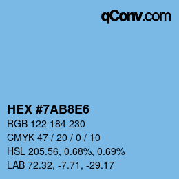颜色代码: HEX #7AB8E6 | qconv.com