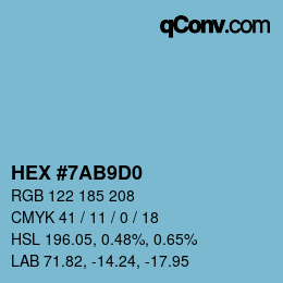 Color code: HEX #7AB9D0 | qconv.com