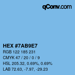 Color code: HEX #7AB9E7 | qconv.com