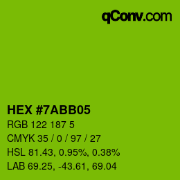 カラーコード: HEX #7ABB05 | qconv.com