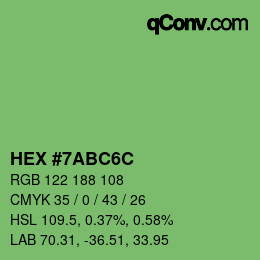 Farbcode: HEX #7ABC6C | qconv.com