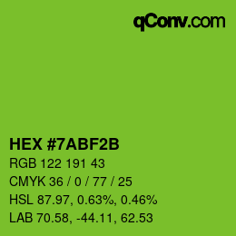 Color code: HEX #7ABF2B | qconv.com