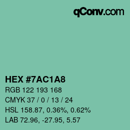 Color code: HEX #7AC1A8 | qconv.com