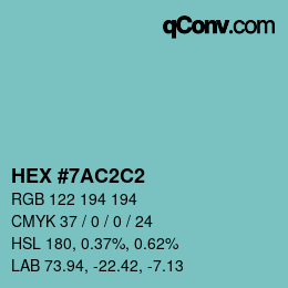 Color code: HEX #7AC2C2 | qconv.com