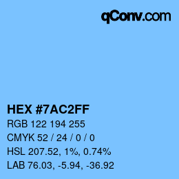 Color code: HEX #7AC2FF | qconv.com