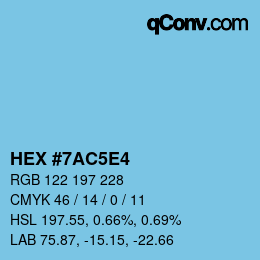 カラーコード: HEX #7AC5E4 | qconv.com