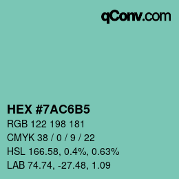 Color code: HEX #7AC6B5 | qconv.com