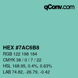 Color code: HEX #7AC6B8 | qconv.com