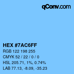 Color code: HEX #7AC6FF | qconv.com