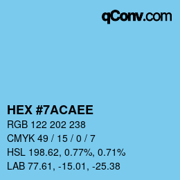 Color code: HEX #7ACAEE | qconv.com