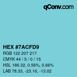 Color code: HEX #7ACFD9 | qconv.com