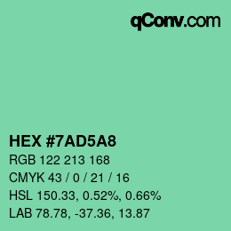 Color code: HEX #7AD5A8 | qconv.com