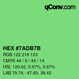 カラーコード: HEX #7ADB7B | qconv.com
