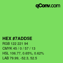 Código de color: HEX #7ADD5E | qconv.com