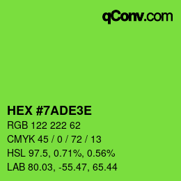 カラーコード: HEX #7ADE3E | qconv.com