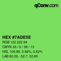Código de color: HEX #7ADE5E | qconv.com