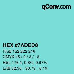 Color code: HEX #7ADED8 | qconv.com