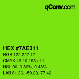 Color code: HEX #7AE311 | qconv.com