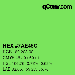 Color code: HEX #7AE45C | qconv.com