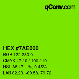 颜色代码: HEX #7AE600 | qconv.com