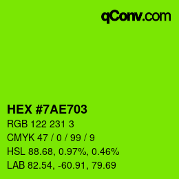 Color code: HEX #7AE703 | qconv.com