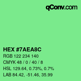 カラーコード: HEX #7AEA8C | qconv.com