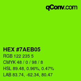 颜色代码: HEX #7AEB05 | qconv.com
