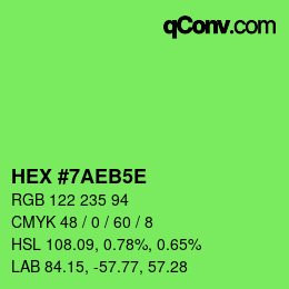 カラーコード: HEX #7AEB5E | qconv.com